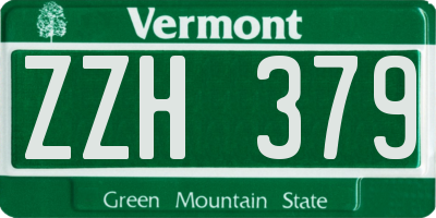 VT license plate ZZH379