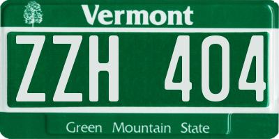VT license plate ZZH404