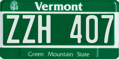 VT license plate ZZH407