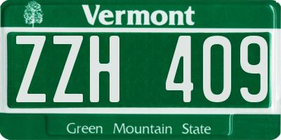 VT license plate ZZH409