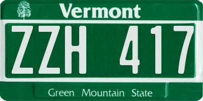 VT license plate ZZH417