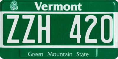 VT license plate ZZH420