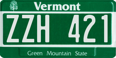 VT license plate ZZH421