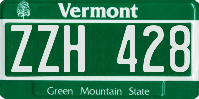 VT license plate ZZH428