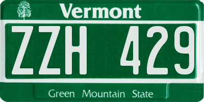 VT license plate ZZH429