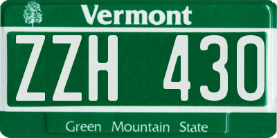 VT license plate ZZH430