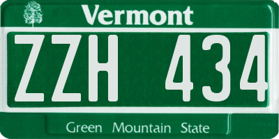VT license plate ZZH434