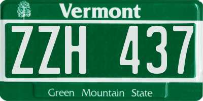 VT license plate ZZH437