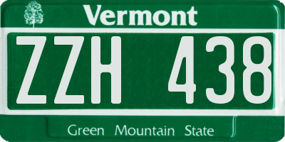 VT license plate ZZH438