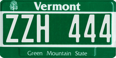VT license plate ZZH444
