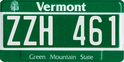 VT license plate ZZH461