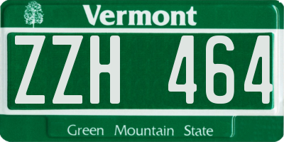 VT license plate ZZH464