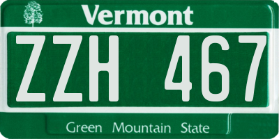 VT license plate ZZH467