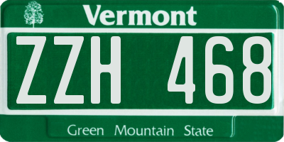 VT license plate ZZH468