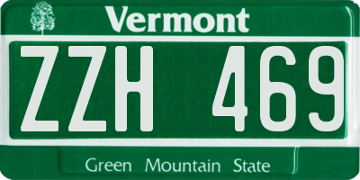 VT license plate ZZH469