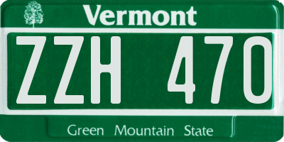 VT license plate ZZH470