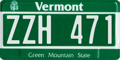 VT license plate ZZH471