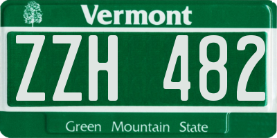 VT license plate ZZH482