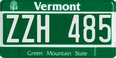 VT license plate ZZH485