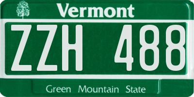 VT license plate ZZH488