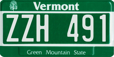 VT license plate ZZH491