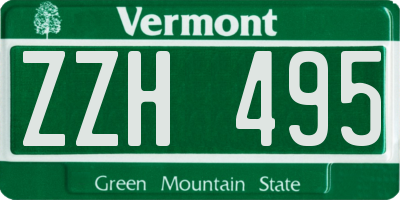 VT license plate ZZH495