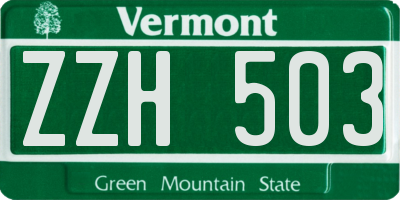 VT license plate ZZH503