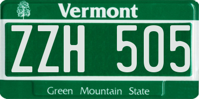 VT license plate ZZH505