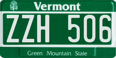 VT license plate ZZH506