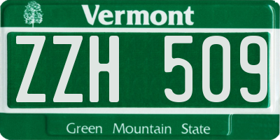 VT license plate ZZH509