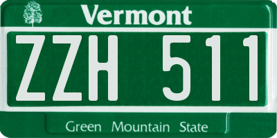 VT license plate ZZH511
