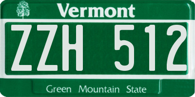 VT license plate ZZH512