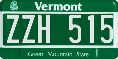 VT license plate ZZH515