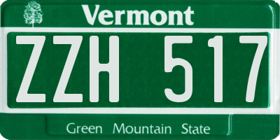VT license plate ZZH517