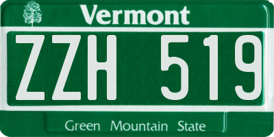 VT license plate ZZH519