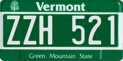 VT license plate ZZH521