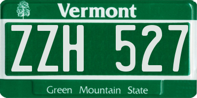 VT license plate ZZH527