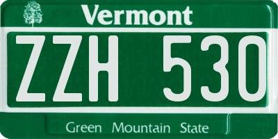 VT license plate ZZH530
