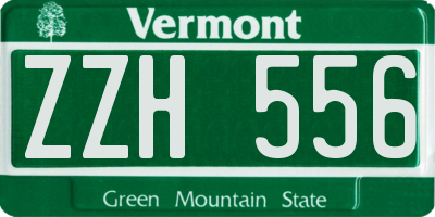 VT license plate ZZH556