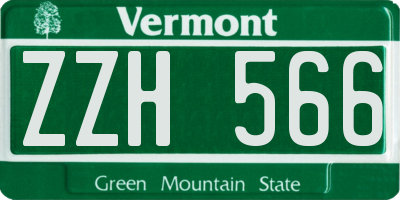 VT license plate ZZH566