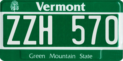 VT license plate ZZH570