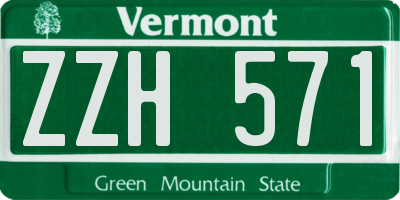 VT license plate ZZH571