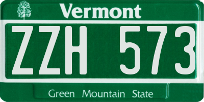 VT license plate ZZH573