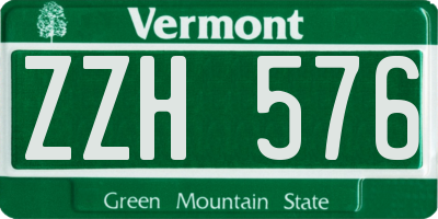 VT license plate ZZH576