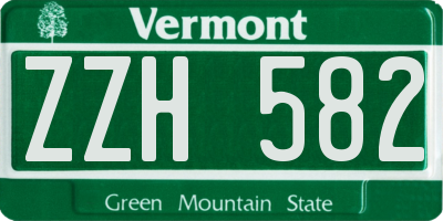 VT license plate ZZH582