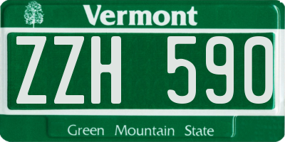 VT license plate ZZH590