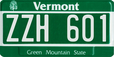VT license plate ZZH601