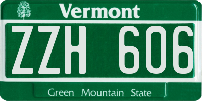 VT license plate ZZH606
