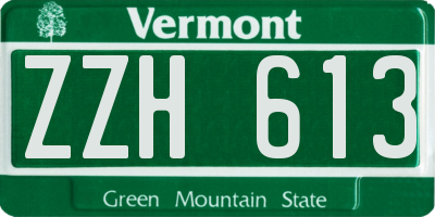 VT license plate ZZH613