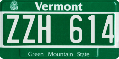 VT license plate ZZH614